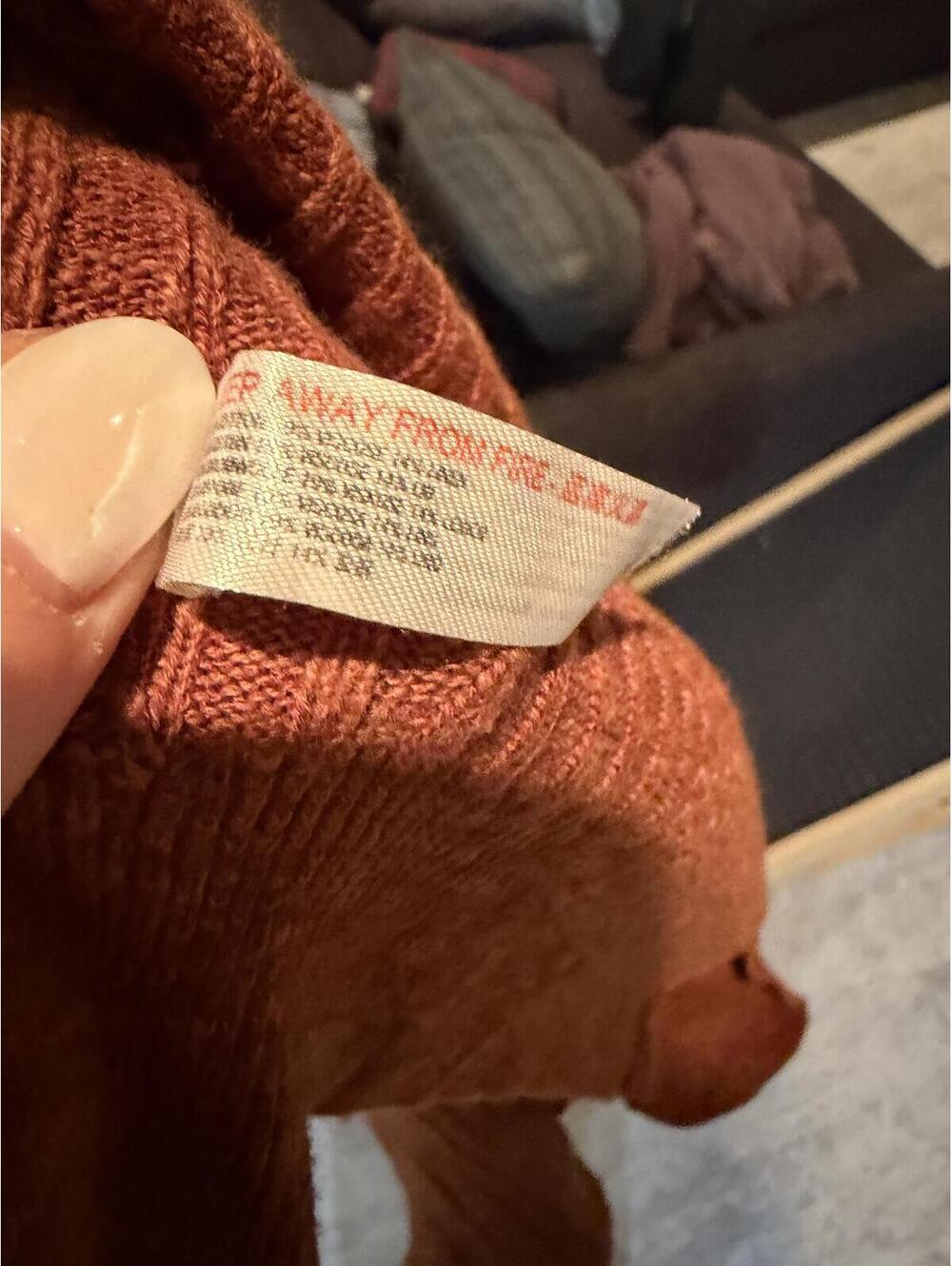NWOT Free people FP beach Maiya Rust colored ribbed oversized cardigan small - Picture 5 of 6